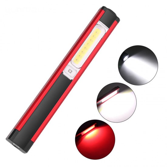 WL03 Work Light 1SMD+16COB+8LED Red Light 4 Modes USB Rechargeable Outdoor Multifunctional Flashlight Emergency Light Camping Light with Magnet