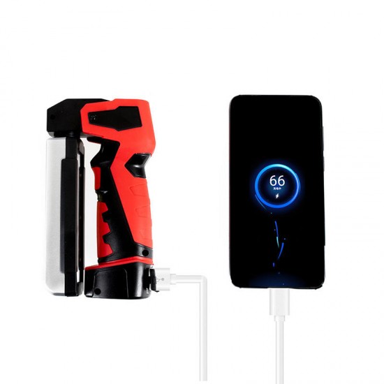 White COB/Red COB+LED 800Lumen 5Modes USB Rechargeable LED Flashlight Outdoor Magnetic Work Light Emergency Light