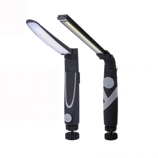 ZY12 360Degree Rotation Folding USB Rechargeable COB Emergency Worklight with Magnetic Flashlight Work Light