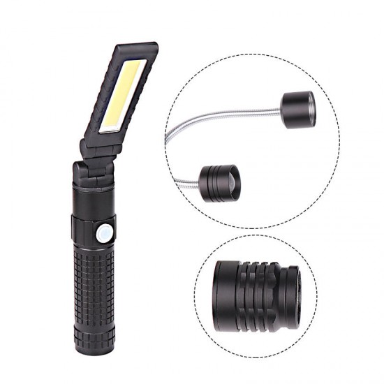5001 3 in 1 T6+COB+LED 3 Modes Detachable Head Flashlight USB Rechargeable Magnet Tail Work Light Set