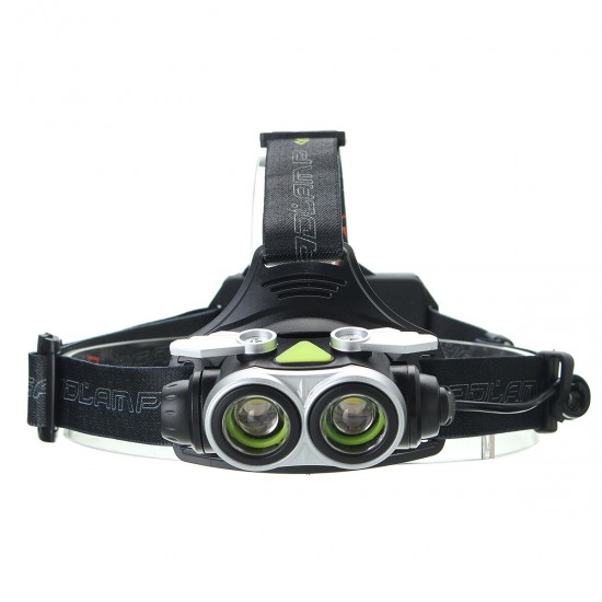 7305-B 4-Modes 2xT6 LED USB Rechargeable Headlamp Outdoor Waterproof Head Torch Bright Search Head Light