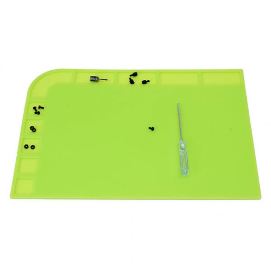 34x23cm Heat Resistant Silicone Pad Desk Mat Maintenance Platform Heat Insulation BGA Soldering Repair Station - Green