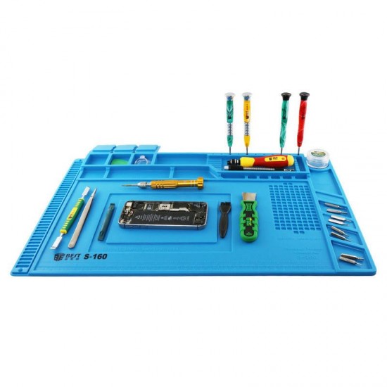 S160 Magnetic Heat Insulation Silicone Pad Desk Mat Maintenance Platform BGA Soldering Repair Station