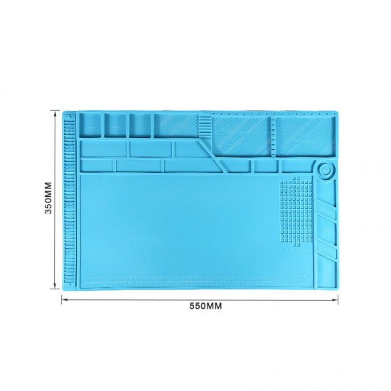 S-180A1 550x350mm Anti-static Mat Heat Insulation Soldering Mobile Phone Repair Pad Work Table with Magnetic Parts Adsorption