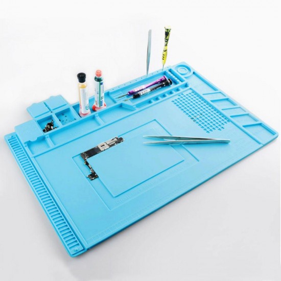 45x30cm Magnetic Heat Insulation Silicone Pad Desk Mat Maintenance Platform with Magnetic Section for BGA Soldering Repair Station