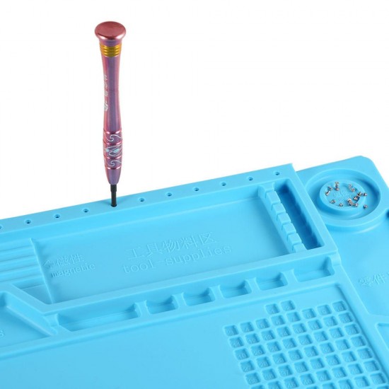 45x30cm Magnetic Heat Insulation Silicone Pad Desk Mat Maintenance Platform with Magnetic Section for BGA Soldering Repair Station 45x30cm Magnetic Heat Insulation Silicone Pad Desk Mat Maintenance Platform with Magnetic Section for BGA Soldering Repair Station