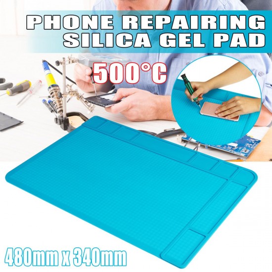 Phone Repairing Silicone Pad Thermostability Heat Insulation Silica Gel Pad Antistatic Anticorrosion Work Mat 480mm*340mm Silicone Pad