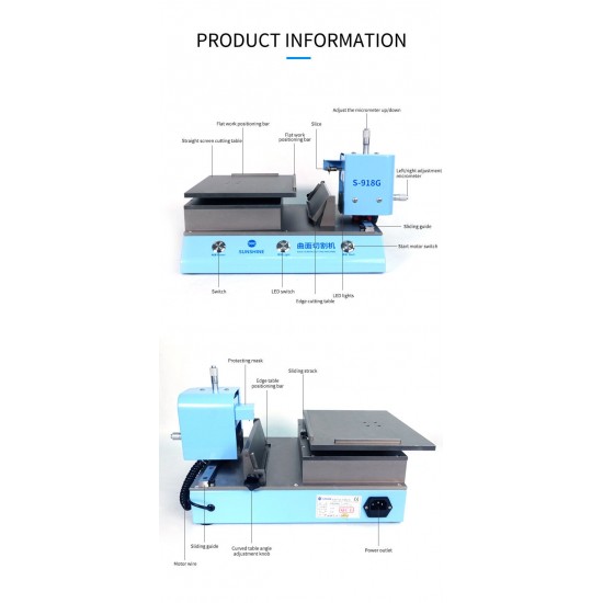 SS-918G Flat Curved Screen Cutting Machine For iIPhone Huawei Samsungg LCD Dismantling Frame Machine