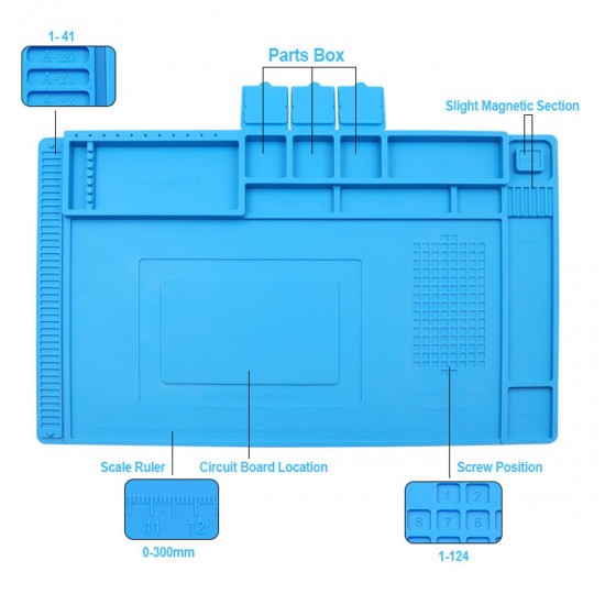 Silicone Heat Insulation Desk Pad Mat Soldering Station Phone Repair Maintenance