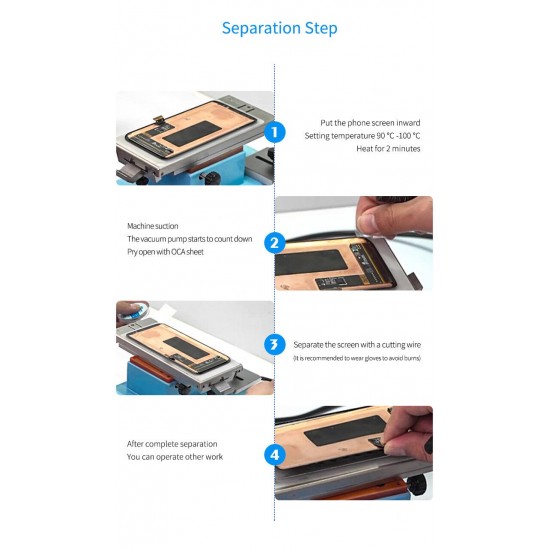 S-918F LCD Separator For Edge Screen Inframe Separating Oca Cleaning Remover Machine 360 Degree Rotating Plate Machine