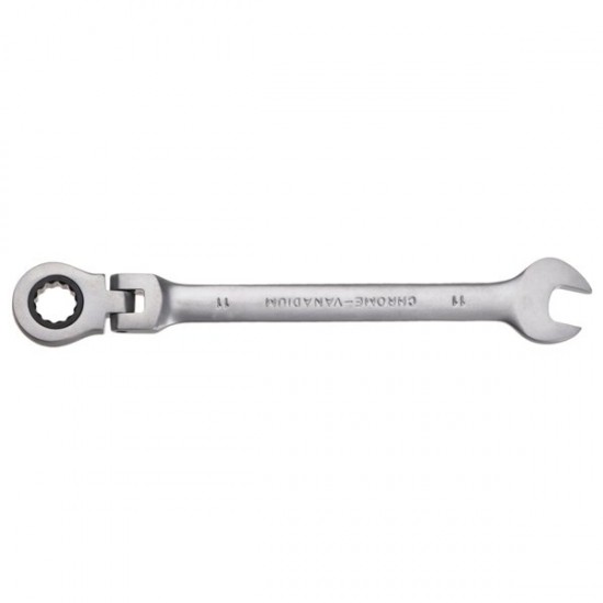 11mm Metric Chrome Flexible Head Ratchet Action Wrench Spanner Nut Tool