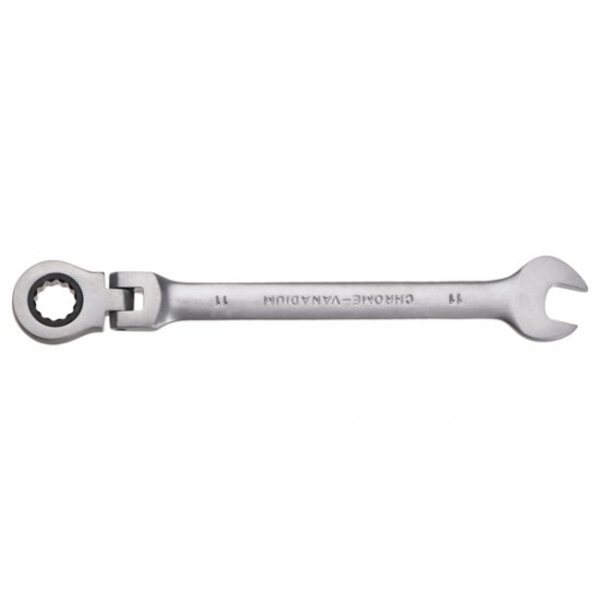 11mm Metric Chrome Flexible Head Ratchet Action Wrench Spanner Nut Tool 11mm Metric Chrome Flexible Head Ratchet Action Wrench Spanner Nut Tool