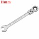 11mm Metric Chrome Flexible Head Ratchet Action Wrench Spanner Nut Tool 11mm Metric Chrome Flexible Head Ratchet Action Wrench Spanner Nut Tool
