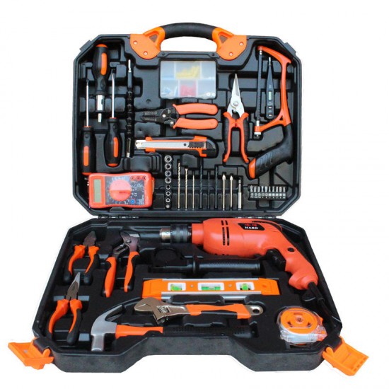 120Pcs Electric Impact Drill Wood Working Set Multifunctional Maintenance Tools