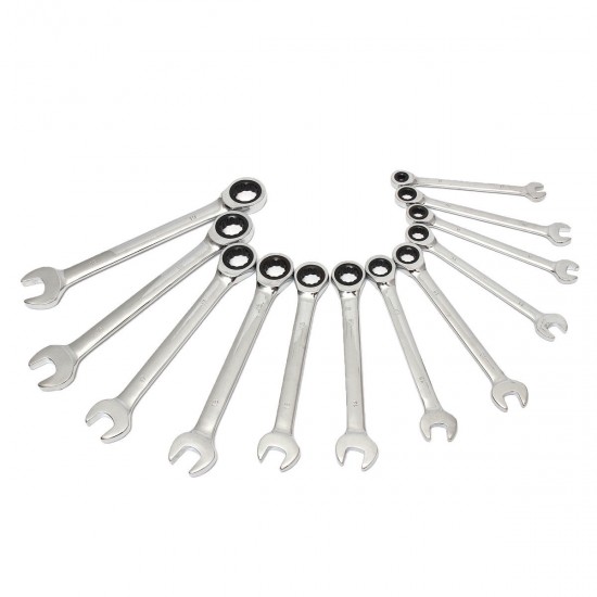 12Pcs 6-19mm Ratchet Wrench Set Ratcheting Spanner Car Repair Tool DIY Open Ring 12Pcs 6-19mm Ratchet Wrench Set Ratcheting Spanner Car Repair Tool DIY Open Ring