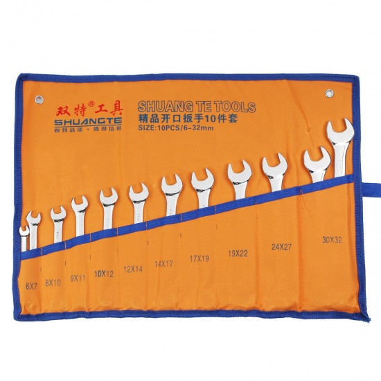 12pcs Spanners Wrench Chrome Vanadium Steel Polished Tool Set Kit 6-19mm 12pcs Spanners Wrench Chrome Vanadium Steel Polished Tool Set Kit 6-19mm