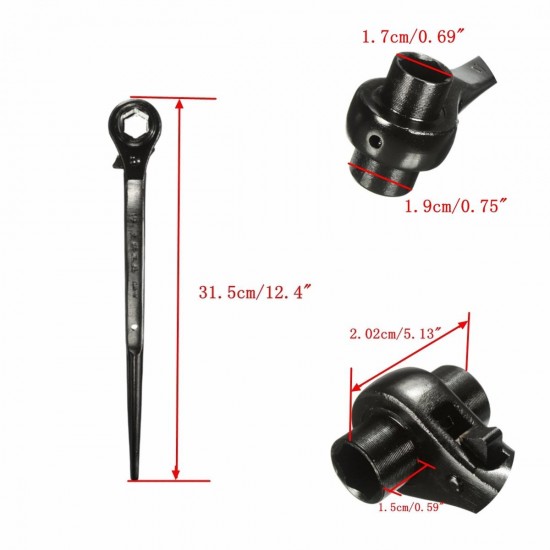 17x19mm Ratchet Podger Spanner Alignment Scaffolde Erecting Tool Steel