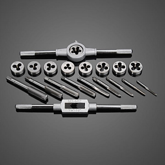 20pcs M3-M12 Screw Thread Metric Plugs Taps Tap wrench Die Wrench Set