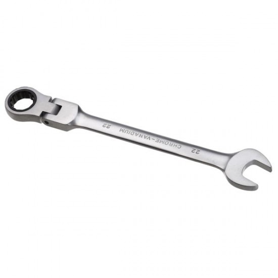 22mm Metric Chrome Flexible Head Ratchet Action Wrench Spanner Nut Tool