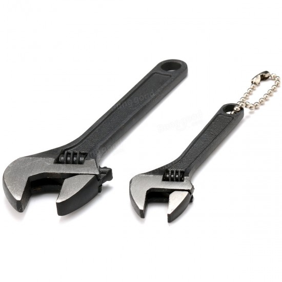 2Pcs 2.5inch & 4inch Mini Metal Adjustable Wrenches Spanner Hand Jaw Wrench 0-15mm 0-10mm