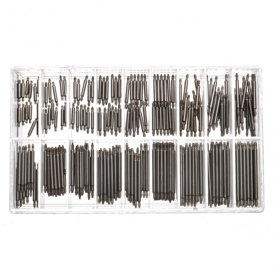 380Pcs Watch Repair Tool Kit 8mm~25mm Spring Bars Strap Pins Link Remover Wrench