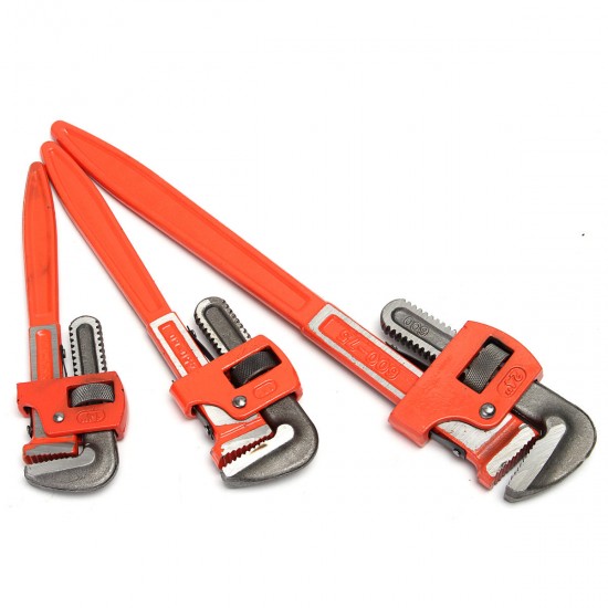 3Pcs Heavy Duty Pipe Wrench Adjustable Set 14inch 18inch 24inch Monkey Soft Grip