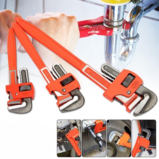 3Pcs Heavy Duty Pipe Wrench Adjustable Set 14inch 18inch 24inch Monkey Soft Grip