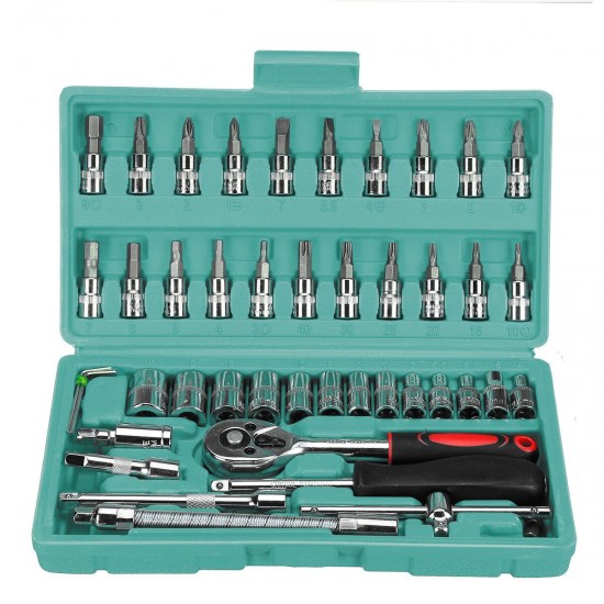 46Pcs Car Motorcycle Repair Tool Deep Socket Ratchet Wrench Screwdriver Head Set Tools 46Pcs Car Motorcycle Repair Tool Deep Socket Ratchet Wrench Screwdriver Head Set Tools