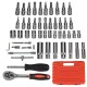 53Pcs Car Motorcycle Repair Tool Deep Socket Ratchet Wrench Screwdriver Head Set