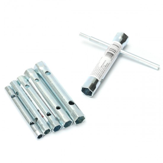 6Pcs Tubular Box Spanner Tube Spanner Wrench Metric Socket Set 6mm-17mm