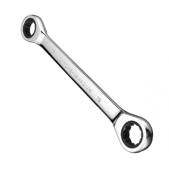 8-19mm Steel Metric Fixed Head Ratchet Spanner Gear Wrench Double End Ring Tool