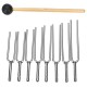 8Pcs 256Hz - 512Hz Steel Tuning Fork Set Physics Medical Diagnostic And Mallet