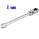 8mm Reversible Flexible Head Ratchet Ratcheting Spanner Wrench Socket Wrenches Nut Tool for Home & Garden