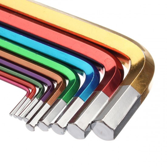 9 Pcs L Shape Hex Key Set Allen Wrench 1.5mm 2mm 2.5mm 3mm 4mm 5mm 6mm 8mm 10mm 9 Pcs L Shape Hex Key Set Allen Wrench 1.5mm 2mm 2.5mm 3mm 4mm 5mm 6mm 8mm 10mm