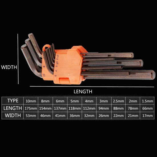 9Pcs Hex Key Allen Tools Wrench Set Extra-long Arm AllenTorque Sae Memtric Torx Spanner 9Pcs Hex Key Allen Tools Wrench Set Extra-long Arm AllenTorque Sae Memtric Torx Spanner