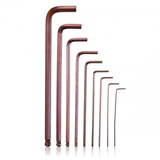 9Pcs S2 Alloy Steel Ball Head L Shape Torx Allen Wrench Set 1.5mm to 10mm Repair Tools 9Pcs S2 Alloy Steel Ball Head L Shape Torx Allen Wrench Set 1.5mm to 10mm Repair Tools