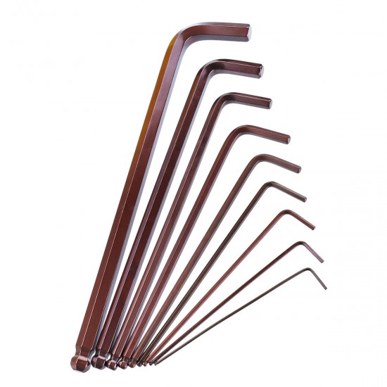 9Pcs S2 Alloy Steel Ball Head L Shape Torx Allen Wrench Set 1.5mm to 10mm Repair Tools 9Pcs S2 Alloy Steel Ball Head L Shape Torx Allen Wrench Set 1.5mm to 10mm Repair Tools