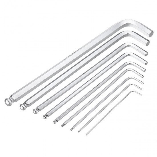 9pcs Ball Point End Hex Allen Allan Wrench Key Hand Tools Kits Accessories 1.5-10mm with Box
