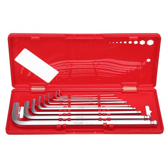 9pcs Ball Point End Hex Allen Allan Wrench Key Hand Tools Kits Accessories 1.5-10mm with Box