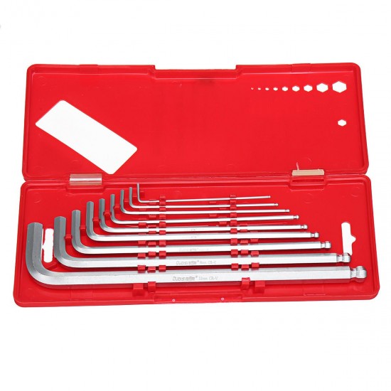 9pcs Ball Point End Hex Allen Allan Wrench Key Hand Tools Kits Accessories 1.5-10mm with Box