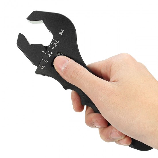 AN3-AN16 Adjustable Aluminum Wrench Fitting Tool Spanner Black