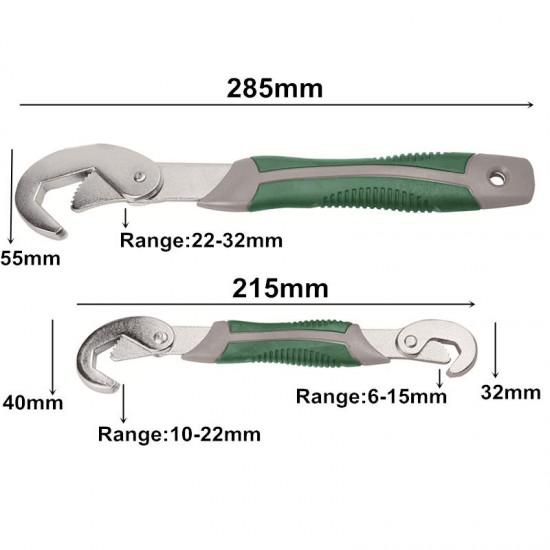 2Pcs Universal Wrench Set Snap And Grip Key Wrench 6-32mm For Nuts and Bolts Multi-function Hand Tools