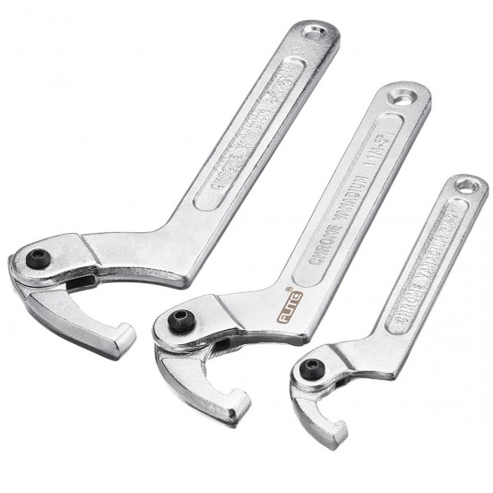 Chrome Vanadium Adjustable Hook Wrench C Spanner Tool 19-51mm 32-76mm 51-120mm Chrome Vanadium Adjustable Hook Wrench C Spanner Tool 19-51mm 32-76mm 51-120mm
