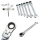 7pcs a Set 6mm,7mm,8mm,9mm,10mm,11mm,12mm Flexible Pivoting Head Ratchet Combination Spanner Wrench Garage Metric Tool 7pcs a Set 6mm,7mm,8mm,9mm,10mm,11mm,12mm Flexible Pivoting Head Ratchet Combination Spanner Wrench Garage Metric Tool