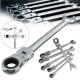 7pcs a Set 6mm,7mm,8mm,9mm,10mm,11mm,12mm Flexible Pivoting Head Ratchet Combination Spanner Wrench Garage Metric Tool 7pcs a Set 6mm,7mm,8mm,9mm,10mm,11mm,12mm Flexible Pivoting Head Ratchet Combination Spanner Wrench Garage Metric Tool