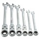 Flexible Pivoting Head Ratchet Combination Spanner Wrench Garage Metric Tool 6mm 7mm 8mm 10mm 11mm 12mm