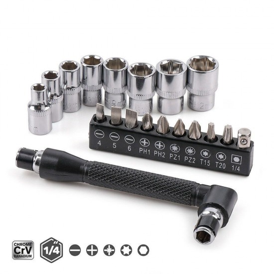19Pcs L Shap Screwdriver Set Dual Tips 1/4inch Socket Wrench Screwdriver Bit Set Repair Hand Tool Kit 19Pcs L Shap Screwdriver Set Dual Tips 1/4inch Socket Wrench Screwdriver Bit Set Repair Hand Tool Kit