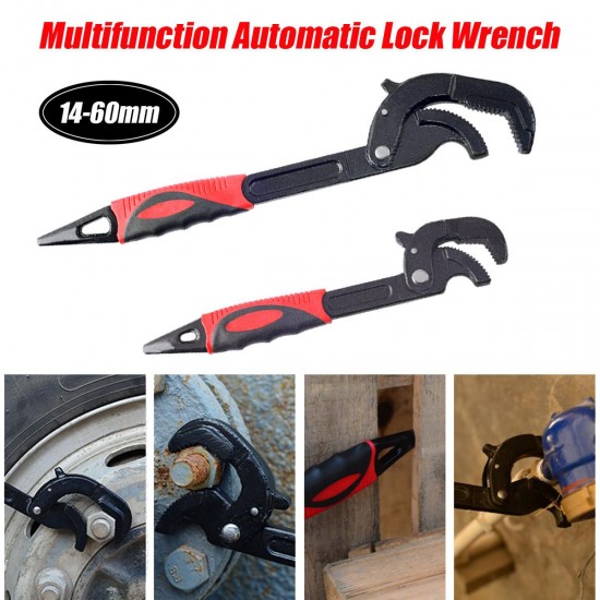 High Carbon Steel Adjustable Auto Lock Wrench Spanner Repair Kit Hand Tools 14-60mm Muti-Function Tool