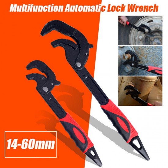 High Carbon Steel Adjustable Auto Lock Wrench Spanner Repair Kit Hand Tools 14-60mm Muti-Function Tool