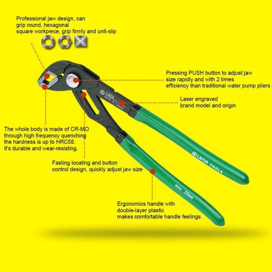 Water Pump Pliers Pipe Wrench Plumbing Combination Pliers Universal Wrench Grip Pipe Wrench Plumber Hand Tools